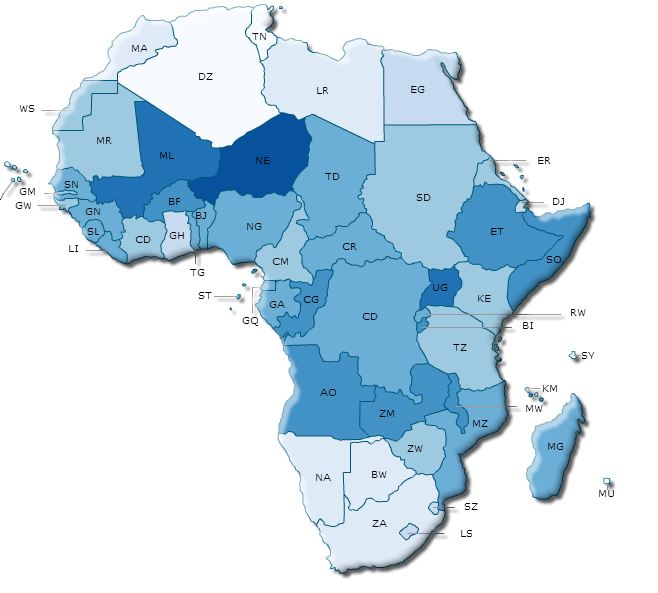 natalité afrique carte